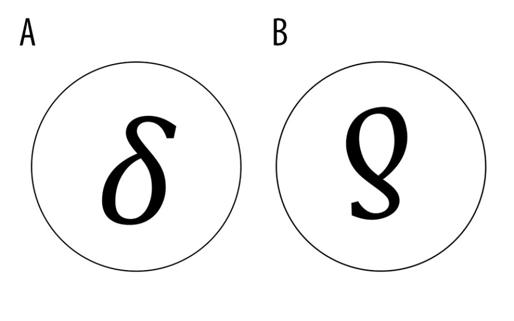 (A) The circled delta sign indicates a fetus with a vertex presentation on an abdominal radiograph. The outer circle represents the contour or mass effect of an enlarged uterus, whereas the circle and the curve of the inner delta represent the fetus’s skull and spine, respectively. (B) The reversed circled delta sign indicates a fetus with a breech presentation on an abdominal radiograph.