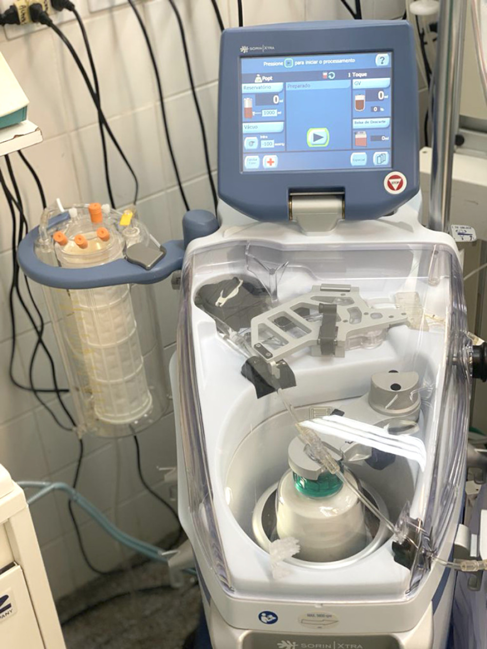 The blood cell saver equipment used.