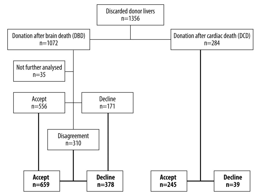 Flowchart of the analyzed organs.