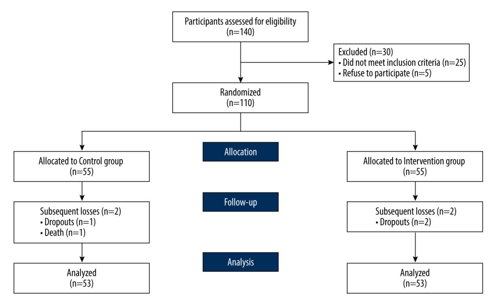 Flowchart showing the progression of patients during the study.