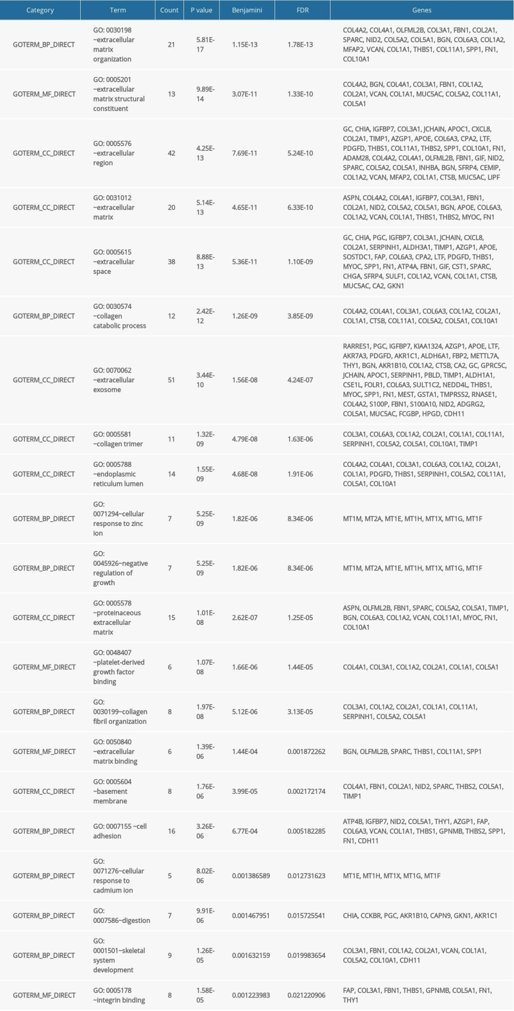 GO analysis of the 144 differentially expressed genes.