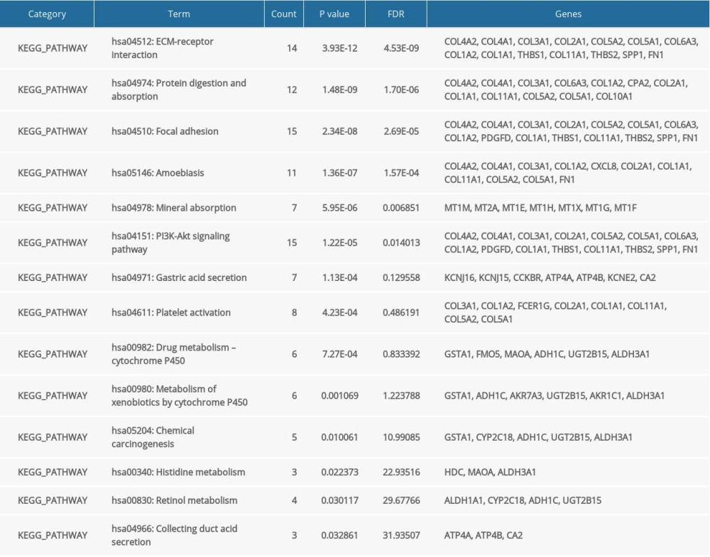 KEGG pathway enrichment analysis of the 144 differentially expressed genes.
